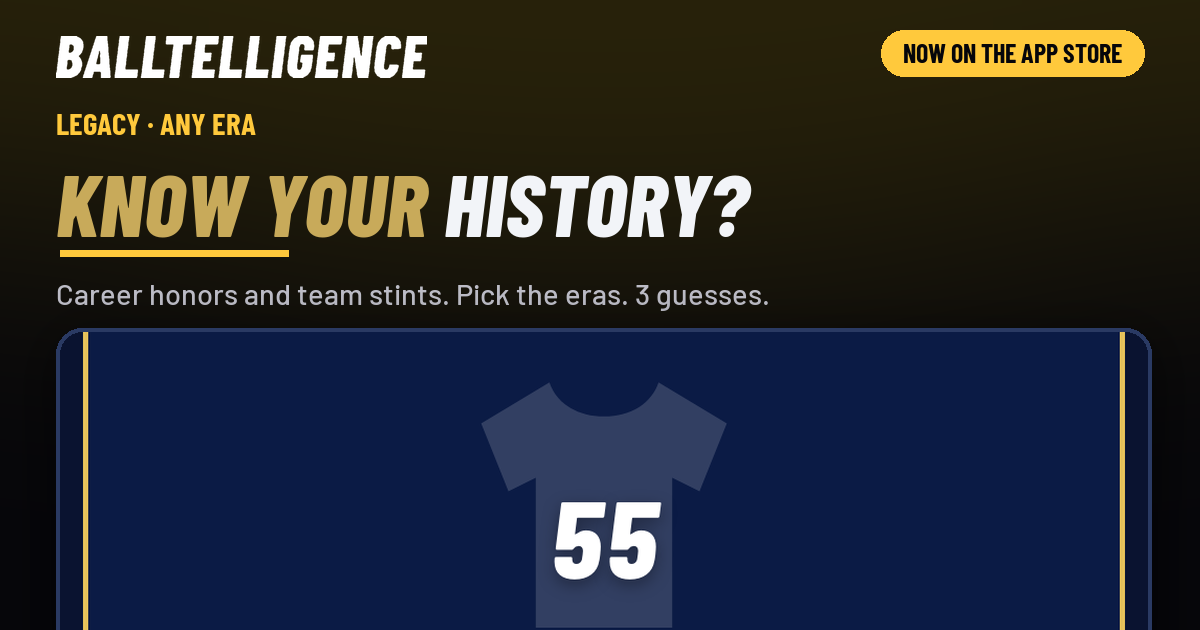 Balltelligence: Know your history? A real screenshot of the app.